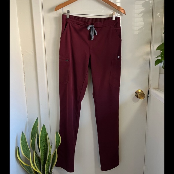 Figs Yola Skinny Scrub Pants In Burgundy Size S - Picture 4 of 6